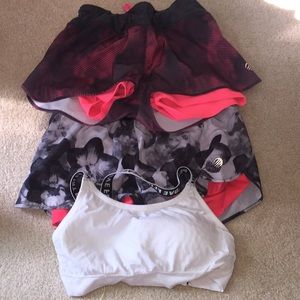 3 set, with 2 shorts and a bra